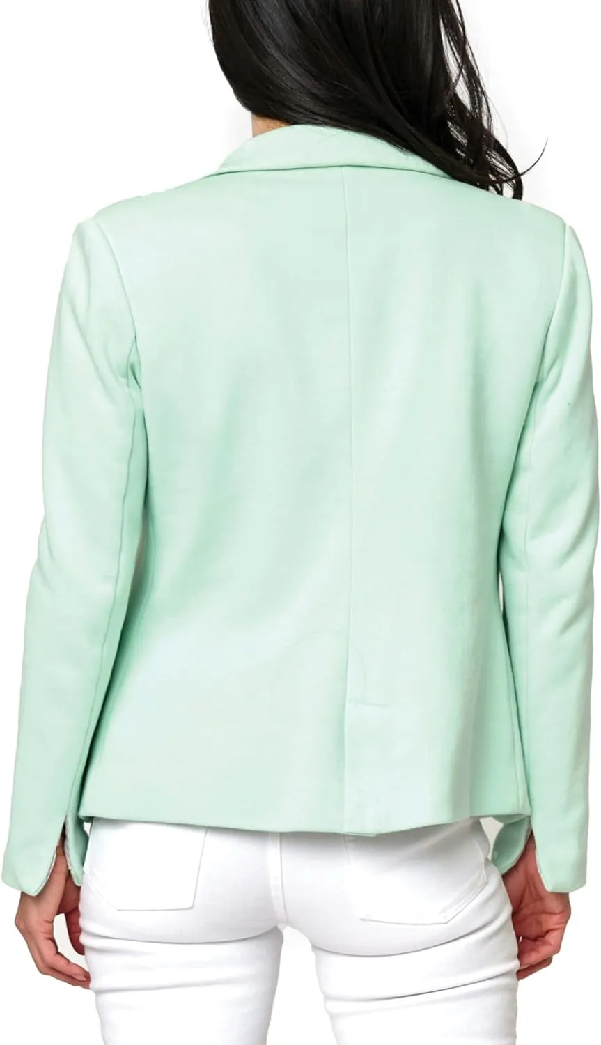 Women's Double Breasted Blazer, Casual Work Wear, Fitted Blazer Jacket Open Front Long Sleeve Suit Jacket