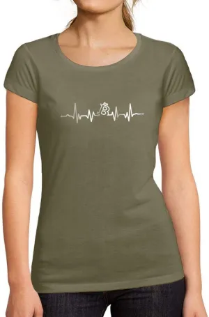 Women's Graphic T-Shirt Organic Bitcoin Heartbeat BTC HODL Crypto Eco-Friendly Ladies Limited Edition Short