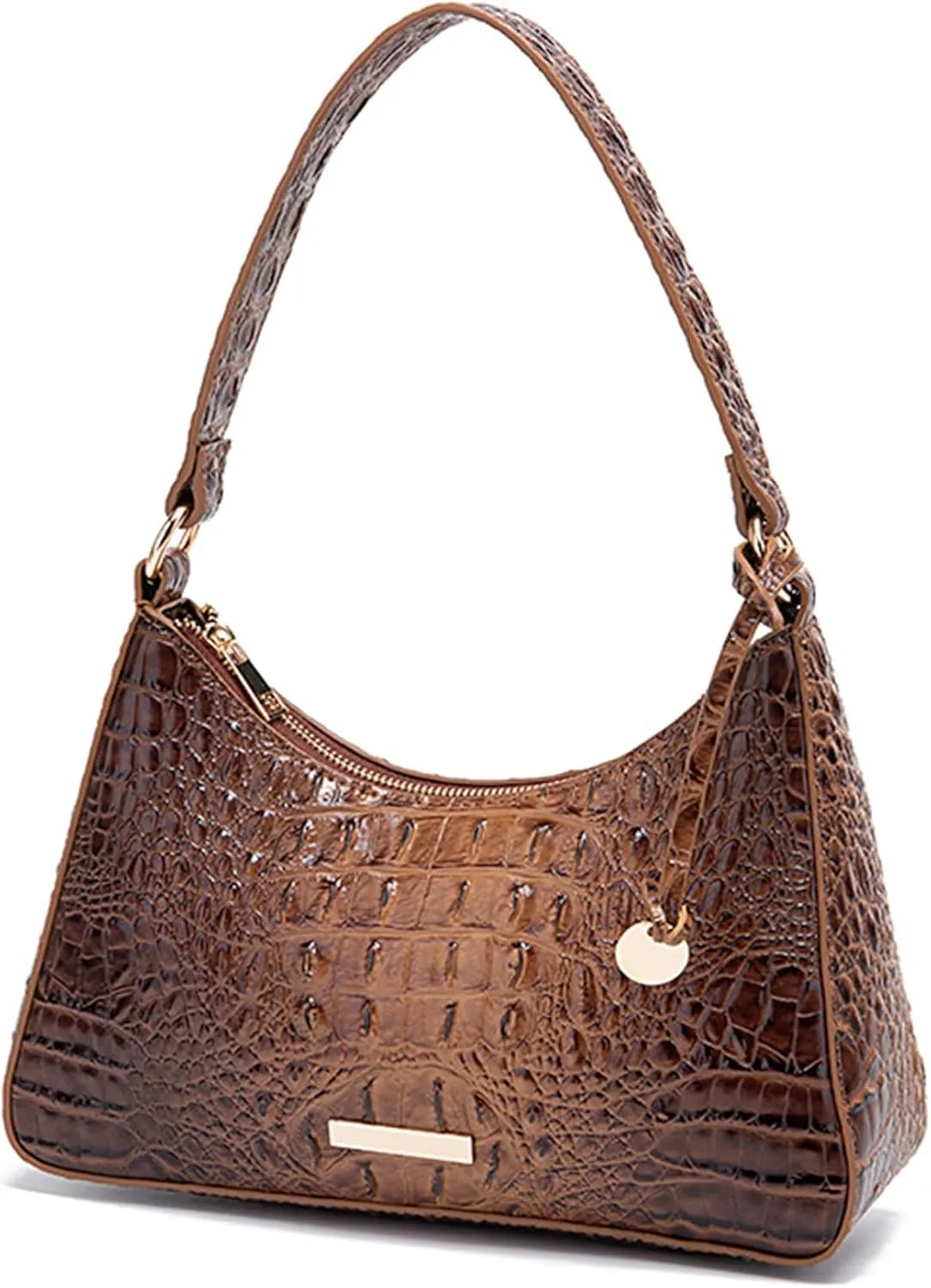 Women's Stylish PU Leather Shoulder Bags Vintage Crocodile Pattern Satchel Handbag Clutch Purse for Evening Parties