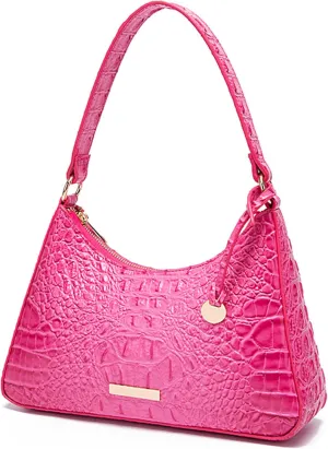 Women's Stylish PU Leather Shoulder Bags Vintage Crocodile Pattern Satchel Handbag Clutch Purse for Evening Parties