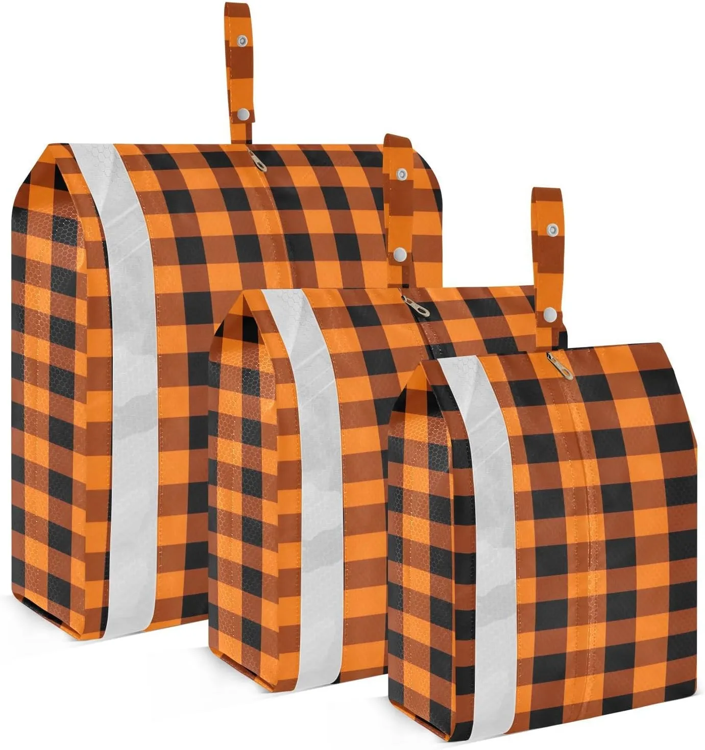 Yellow Black Plaid Packing Cubes for Travel 3 Set Packing Bags Luggage Bags Organizer for Luggage